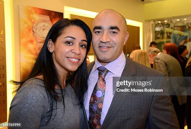 Corrina Martinez and Victor Haydel attend the OMEGA boutique opening at Phipps Plaza on January 17, 2013 in Atlanta, Georgia.