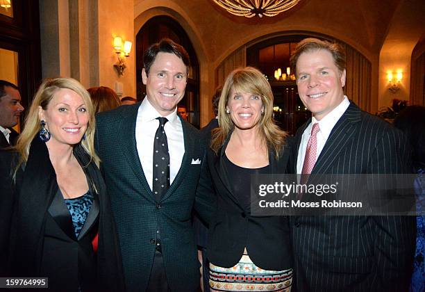 Wendy Zoller, Peter Corry, Laura Tunner Seydel and Rutherford Seydel attend the OMEGA boutique opening at Phipps Plaza on January 17, 2013 in...