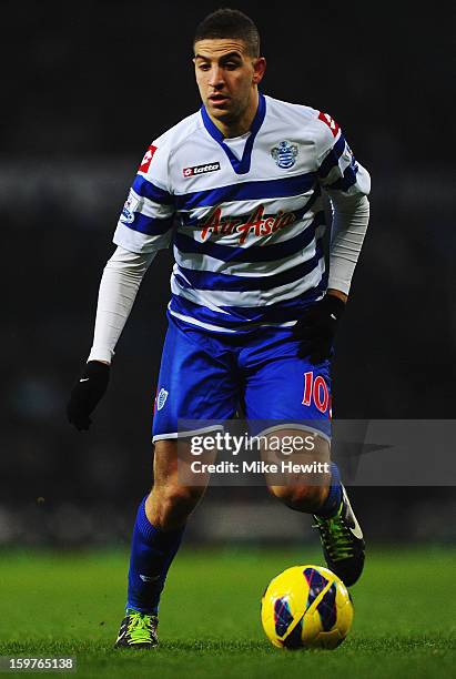 Adel Taarabt of Queens Park Rangers in action during the Barclays Premier League match between West Ham United and Queens Park Rangers at Upton Park...