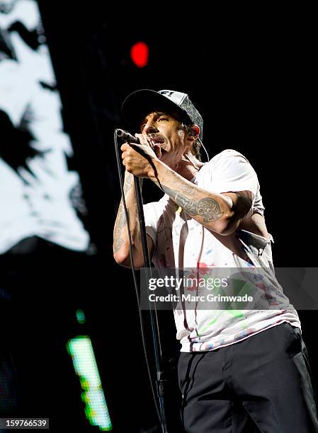 Anthony Kiedis from the Red Hot Chili Peppers performs live on stage at Big Day Out 2013 on January 20, 2013 in Gold Coast, Australia.