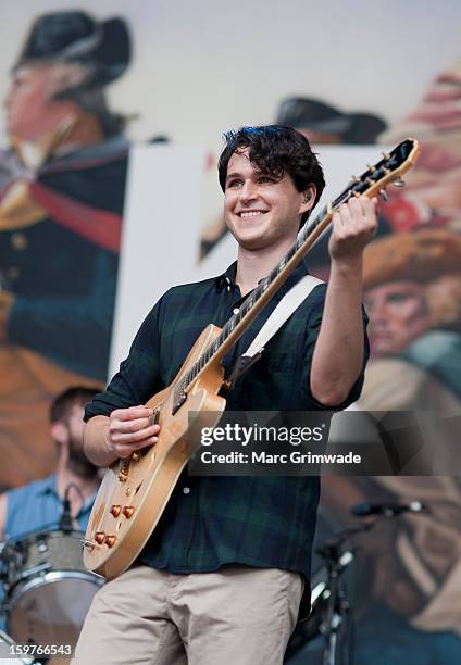 Ezra Koenig from Vampire Weekend performs live on stage at Big Day Out 2013 on January 20, 2013 in Gold Coast, Australia.