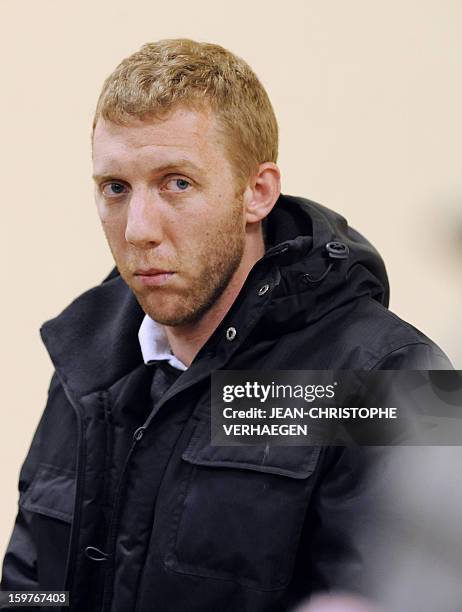 Alexandre Berceaux, a French ex-hostage in Algeria, speaks to journalists on January 20, 2013 in Pagny-sur-Moselle, eastern France. Berceaux...