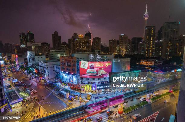 kuala lumpur skyline - bukit bintang stock pictures, royalty-free photos & images