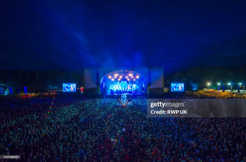 Crowd attending music festival