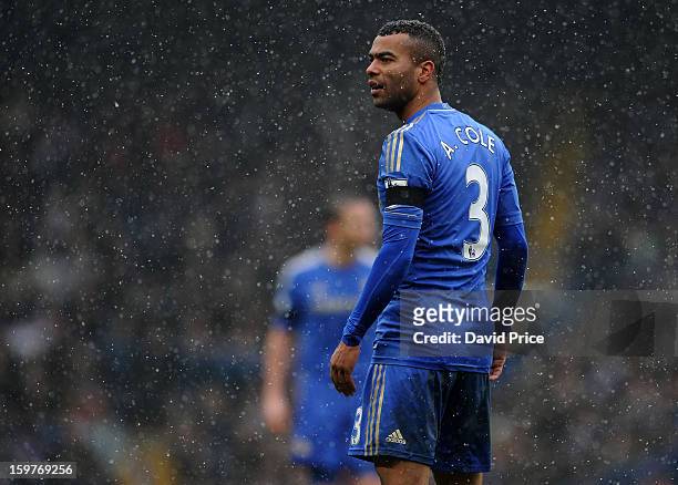 Ashley Cole of Chelsea during the Barclays Premier League match between Chelsea and Arsenal at Stamford Bridge on January 20, 2013 in London, England.