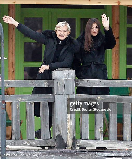 Italian actress Monica Bellucci and the Marrakech International Film Festival Melita Toscan du Plantier attends day of the Kustendorf Film Festival...