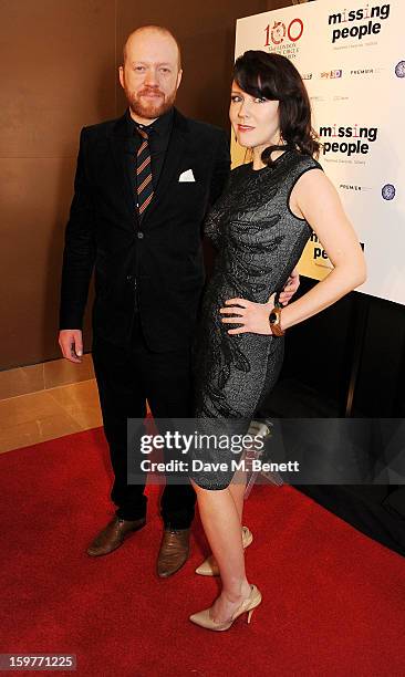 Steve Oram and Alice Lowe arrive at the London Critics Circle Film Awards at the May Fair Hotel on January 20, 2013 in London, England.