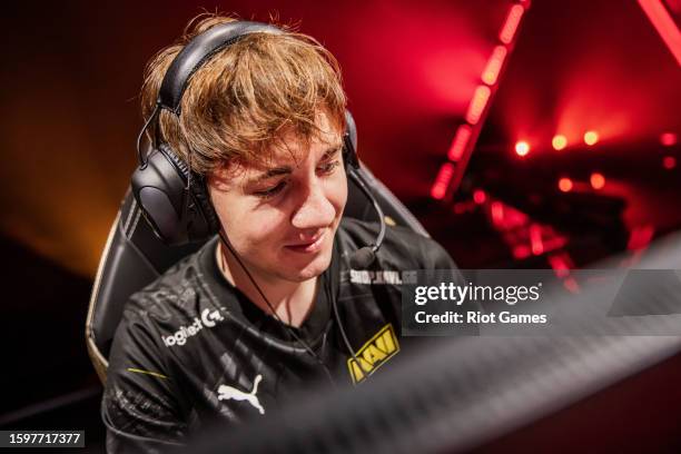 Dmitry "SUYGETSU" Ilyushin of Natus Vincere competes at VALORANT Champions Los Angeles Group Stage at the Shrine Expo Hall on August 6, 2023 in Los...