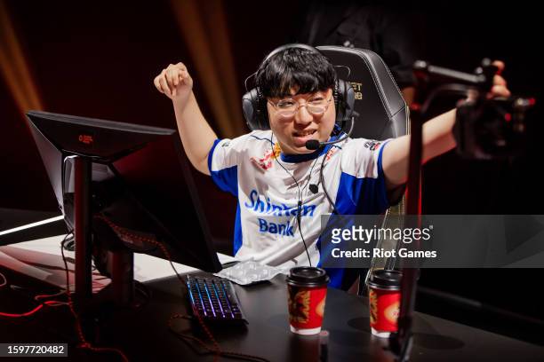 Byung-chul "BuZz" Yu of DRX competes at VALORANT Champions Los Angeles Group Stage at the Shrine Expo Hall on August 6, 2023 in Los Angeles,...