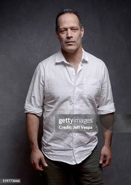 Filmmaker Sebastian Junger poses for a portrait during the 2013 Sundance Film Festival at the WireImage Portrait Studio at Village At The Lift on...