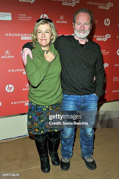 Robyn Malcom and Peter Mullan attend the "Top Of The Lake" premiere at Egyptian Theatre during the 2013 Sundance Film Festival on January 20, 2013 in...