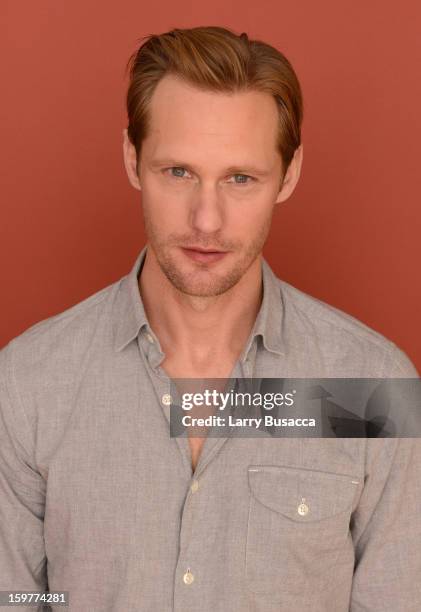 Actor Alexander Skarsgard poses for a portrait during the 2013 Sundance Film Festival at the Getty Images Portrait Studio at Village at the Lift on...