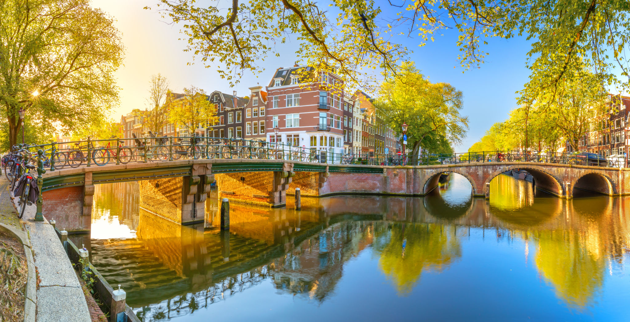 amsterdam canal sunset