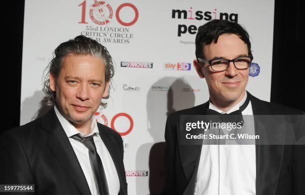 Dexter Fletcher and Charlie Creed-Miles attend the London Critics' Circle Film Awards at The Mayfair Hotel on January 20, 2013 in London, England.