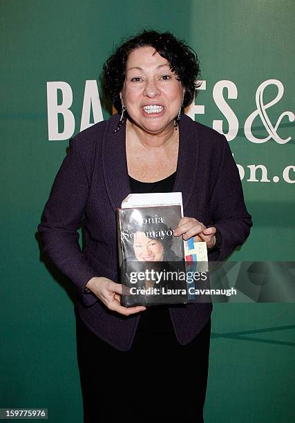 Sonia Sotomayor promotes the new book "My Beloved World" at Barnes & Noble Union Square on January 20, 2013 in New York City.