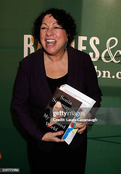 Sonia Sotomayor promotes the new book "My Beloved World" at Barnes & Noble Union Square on January 20, 2013 in New York City.