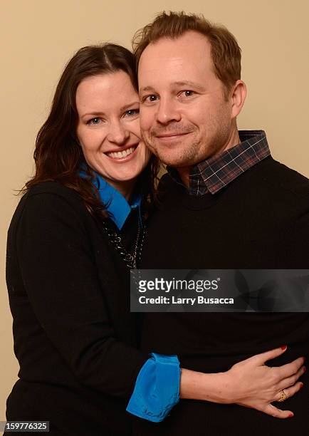 Writer/director Liz W. Garcia and actor Joshua Harto pose for a portrait during the 2013 Sundance Film Festival at the Getty Images Portrait Studio...