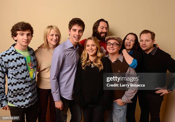 Actors Alex Shaffer, Mamie Gummer, David Lambert, Kristen Bell, Martin Starr, Paulie Litt, writer/director Liz W. Garcia and actor Joshua Harto pose...