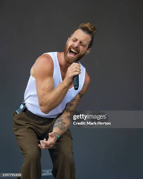 Jonathan Roy performs at the Osheaga Music and Arts Festival at Parc Jean-Drapeau on August 06, 2023 in Montreal, Quebec.