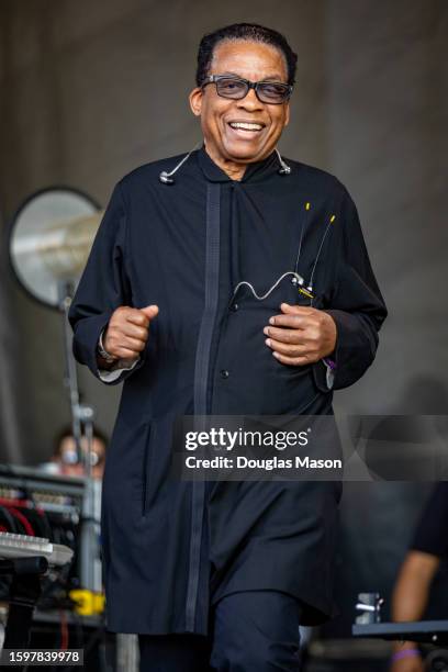 Herbie Hancock performs during the Newport Jazz Festival 2023 at Fort Adams State Park on August 06, 2023 in Newport, Rhode Island.