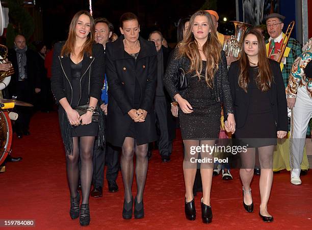 Pauline Ducruet, Princess Stephanie of Monaco and Camille Gotlieb attend day three of the Monte-Carlo 37th International Circus Festival on January...