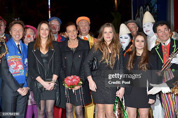 Stephane Bern, Pauline Ducruet, Princess Stephanie of Monaco and Camille Gottlieb attend day three of the Monte-Carlo 37th International Circus...