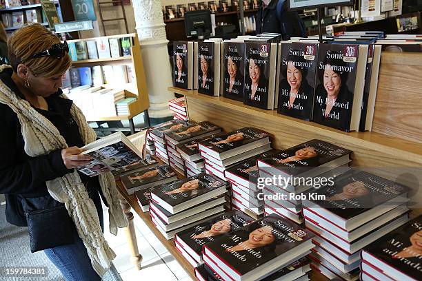 Justice Sonia Sotomayor's new book "My Beloved World" at Barnes & Noble Union Square on January 20, 2013 in New York City.