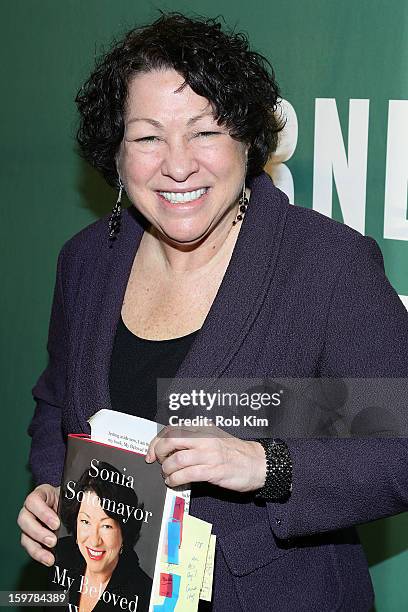 Justice Sonia Sotomayor promotes her new book "My Beloved World" at Barnes & Noble Union Square on January 20, 2013 in New York City.