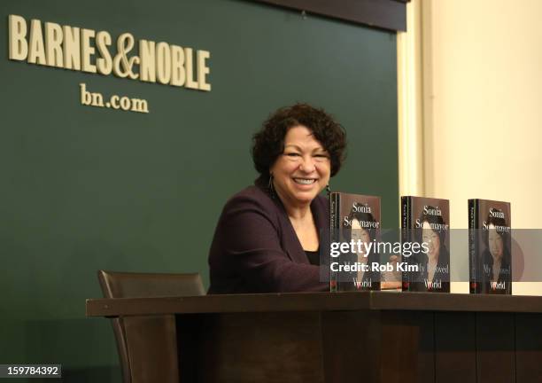 Justice Sonia Sotomayor promotes her new book "My Beloved World" at Barnes & Noble Union Square on January 20, 2013 in New York City.