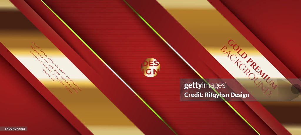 Abstract elegant red luxury background with gold line element. Modern futuristic background . Can be design for landing page, book covers, brochures, flyers, magazines, any brandings, banners, headers, presentations, and wallpaper backgrounds