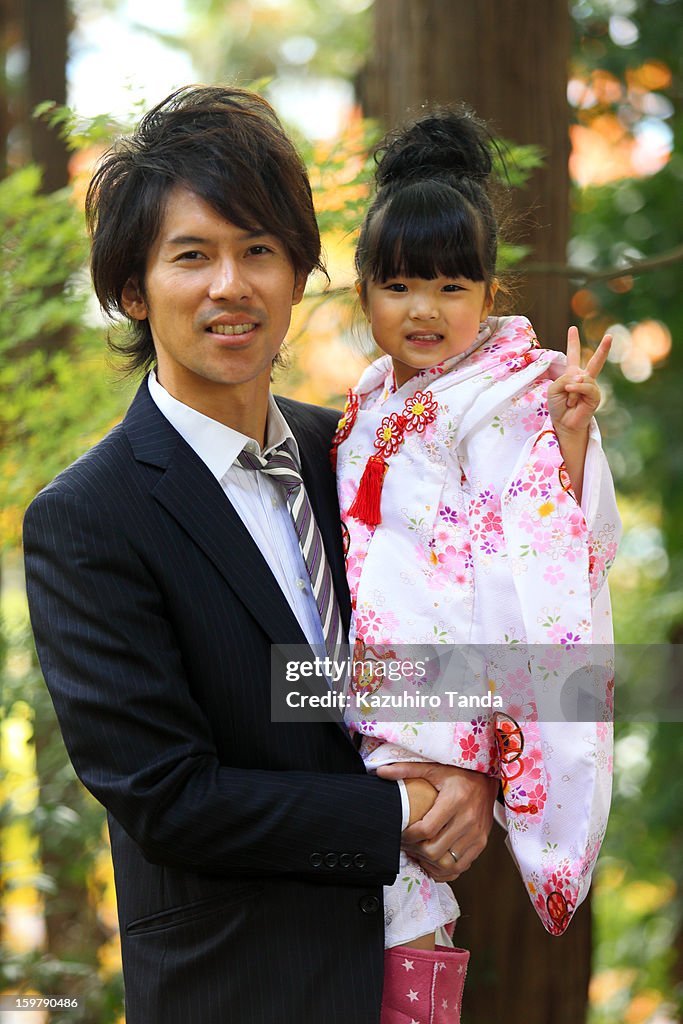 Portrait of father and daughter