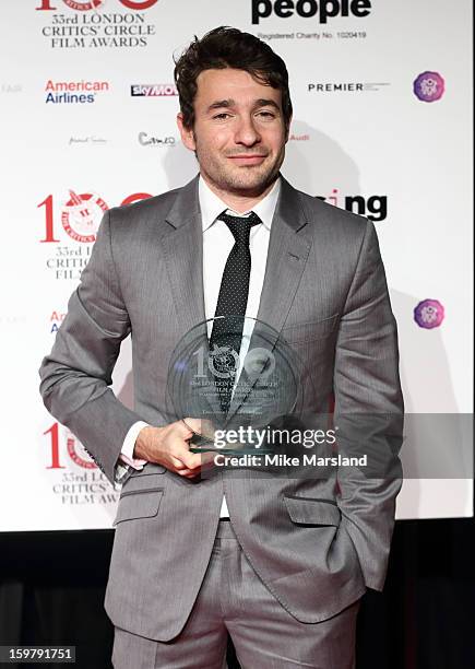 David Raedeker poses in the press room at the London Film Critics Circle Film Awards at The Mayfair Hotel on January 20, 2013 in London, England.