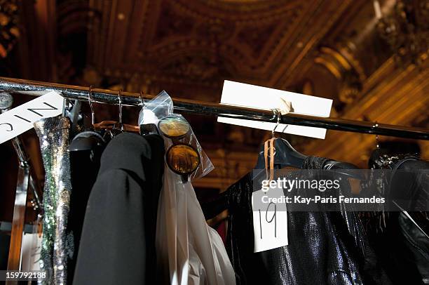 Detail from backstage during the Rynshu Men Autumn / Winter 2013 show as part of Paris Fashion Week on January 20, 2013 in Paris, France.