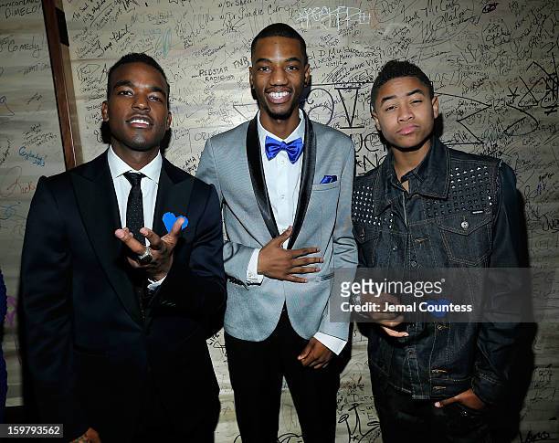 Singer Luke James, actor Jermaine Crawford and singer Torion Sellers attend the 2013 H.O.P.E. Inaugural Youth Ball at the Howard Theatre on January...