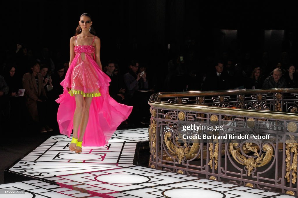 Versace Spring 2013 A model walks the runway during the Versace Spring/Summer 2013... News ...
