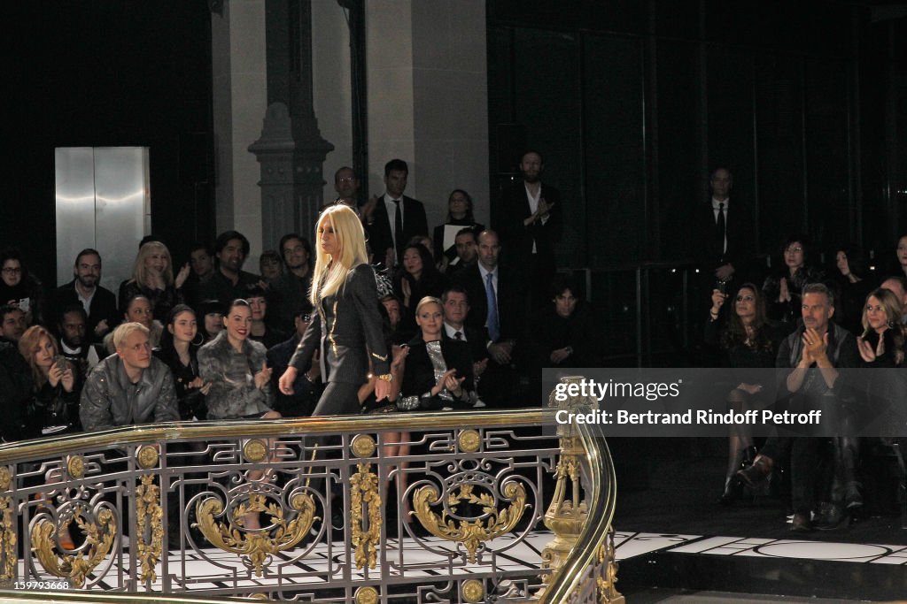 Versace: Front Row - Paris Fashion Week Haute-Couture Spring/Summer 2013