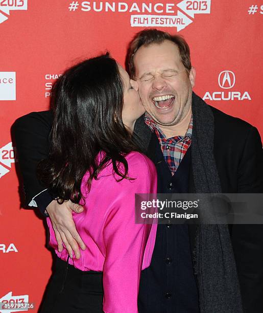 Liz Garcia and Josh Harto arrive for "The Lifeguard" Premiere at Library Center Theater on January 19, 2013 in Park City, Utah.