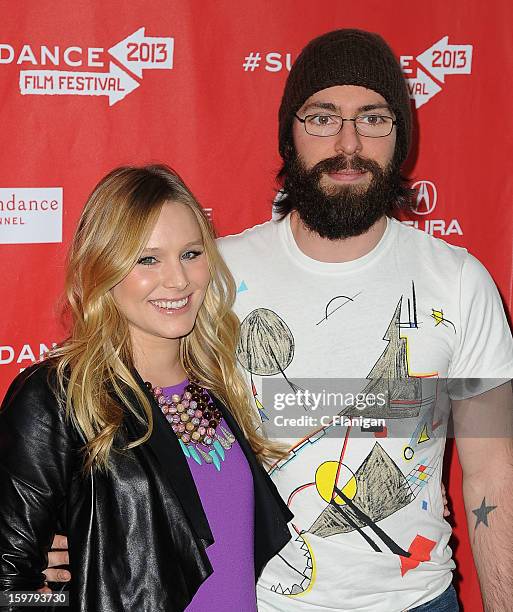 Actress Kristen Bell and Actor Martin Starr arrive for "The Lifeguard" Premiere at Library Center Theater on January 19, 2013 in Park City, Utah.