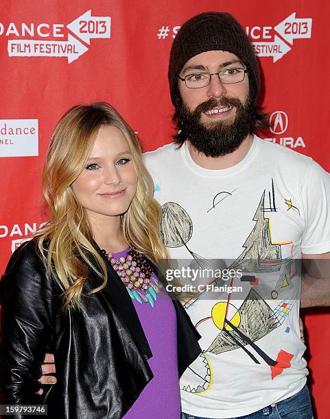 Actress Kristen Bell and Actor Martin Starr arrive for "The Lifeguard" Premiere at Library Center Theater on January 19, 2013 in Park City, Utah.