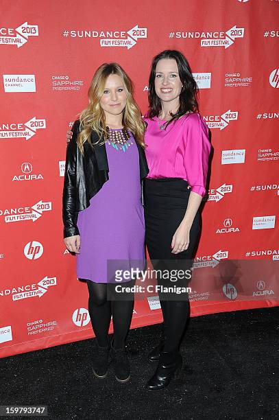 Kristen Bell and Liz Garcia arrive at 'The Lifeguard' Premiere - 2013 Sundance Film Festival at Library Center Theater on January 19, 2013 in Park...