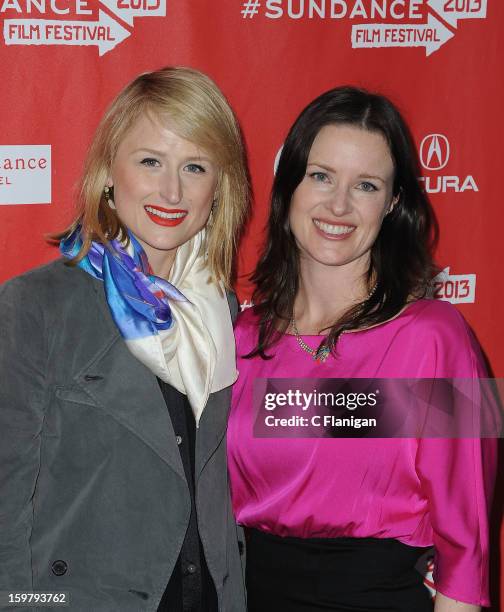 Mamie Gummer and Liz Garcia arrive for "The Lifeguard" Premiere at Library Center Theater on January 19, 2013 in Park City, Utah.