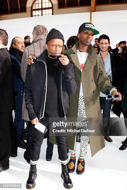 Starving Yet Full and Fritz Helder of the band Azari & III attend the Dior Homme Men Autumn / Winter 2013 show as part of Paris Fashion Week on...