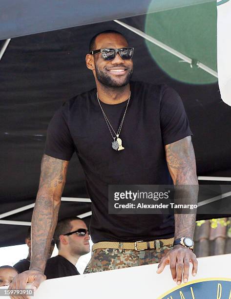 LeBron James participates in the 43rd Annual Three Kings Day Parade on January 20, 2013 in Miami, Florida.