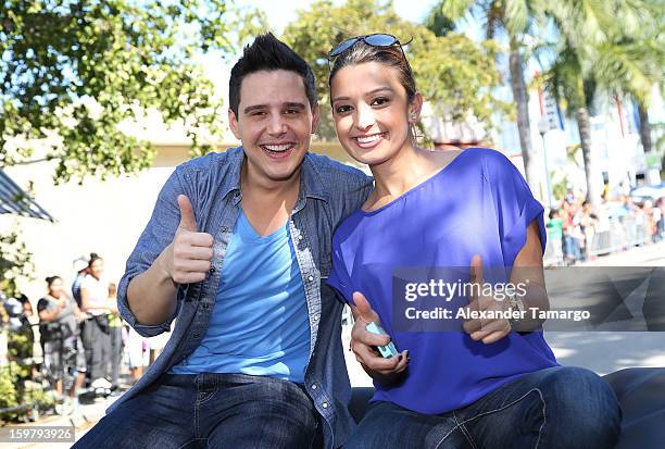 Alejandro Chaban and Antonietta Collins participate in the 43rd Annual Three Kings Day Parade on January 20, 2013 in Miami, Florida.