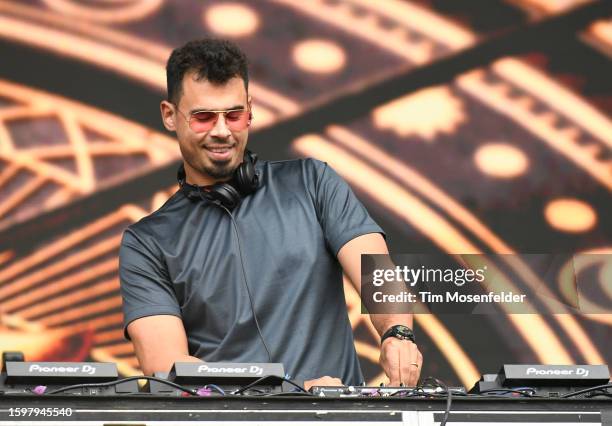 Afrojack performs during Lollapalooza at Grant Park on August 06, 2023 in Chicago, Illinois.