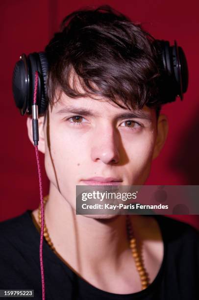 Model backstage before the Rynshu Men Autumn / Winter 2013 show as part of Paris Fashion Week on January 20, 2013 in Paris, France.