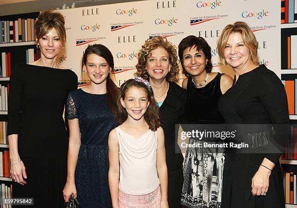 Magazine editor-in-chief Robbie Myers, Rep. Debbie Wasserman Schultz , Neera Tanden, and Susan Molinari attend a celebration for leading women in...