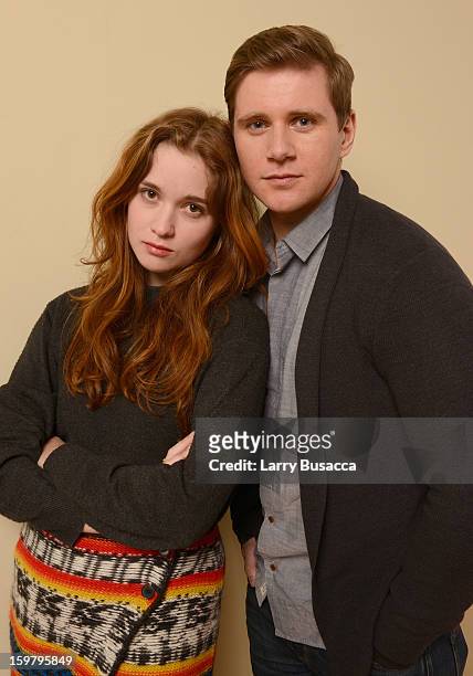 Actors Alice Englert and Allen Leach pose for a portrait during the 2013 Sundance Film Festival at the Getty Images Portrait Studio at Village at the...