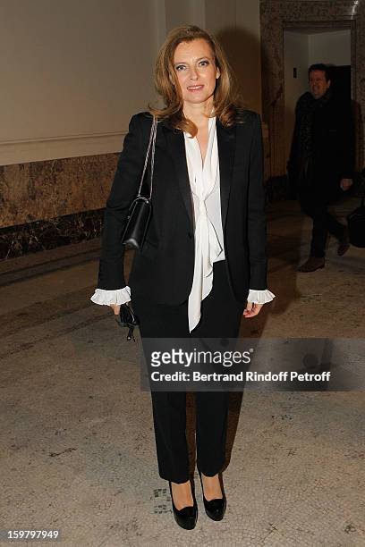 Valerie Trierweiler attends the Saint Laurent Men Autumn / Winter 2013 show at Grand Palais as part of Paris Fashion Week on January 20, 2013 in...