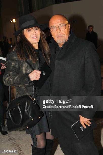 Jean-Baptiste Mondino and Babeth Djian attend the Saint Laurent Men Autumn / Winter 2013 show at Grand Palais as part of Paris Fashion Week on...